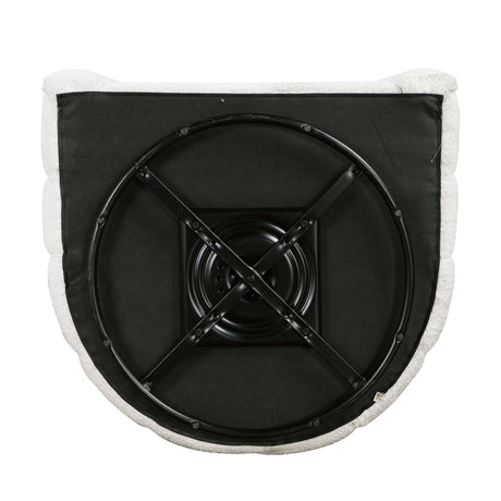 Delaney White Boucle Swivel Chair with Ottoman by Homelegance at Eve Furniture