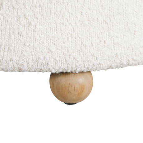 Delaney White Boucle Swivel Chair with Ottoman by Homelegance at Eve Furniture