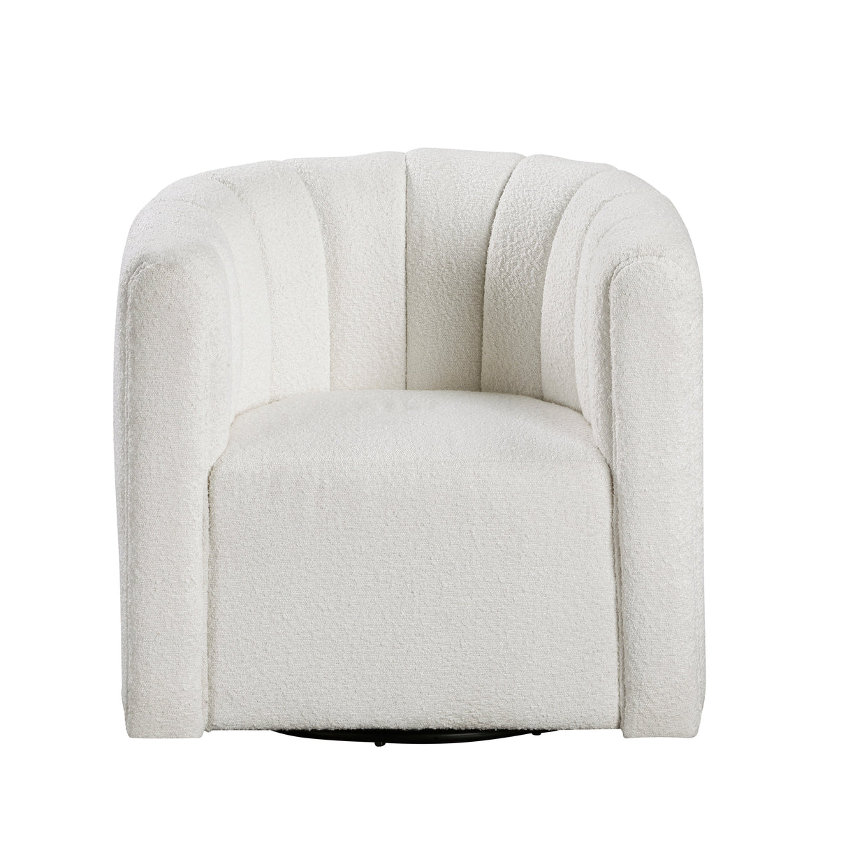 Delaney White Boucle Swivel Chair with Ottoman by Homelegance at Eve Furniture