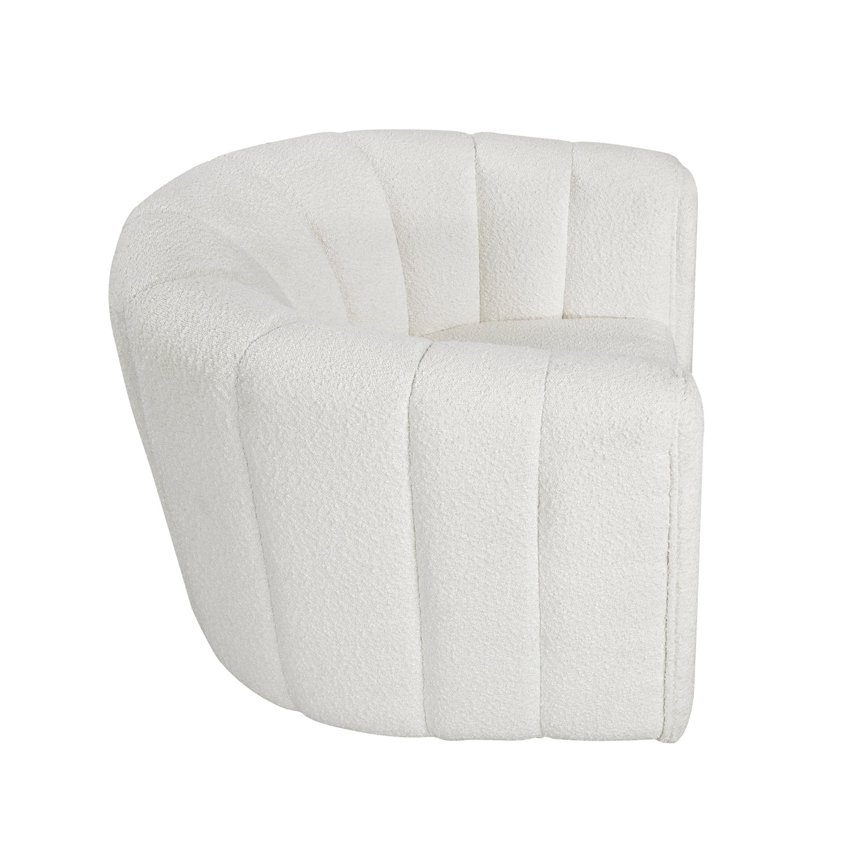 Delaney White Boucle Swivel Chair with Ottoman by Homelegance at Eve Furniture