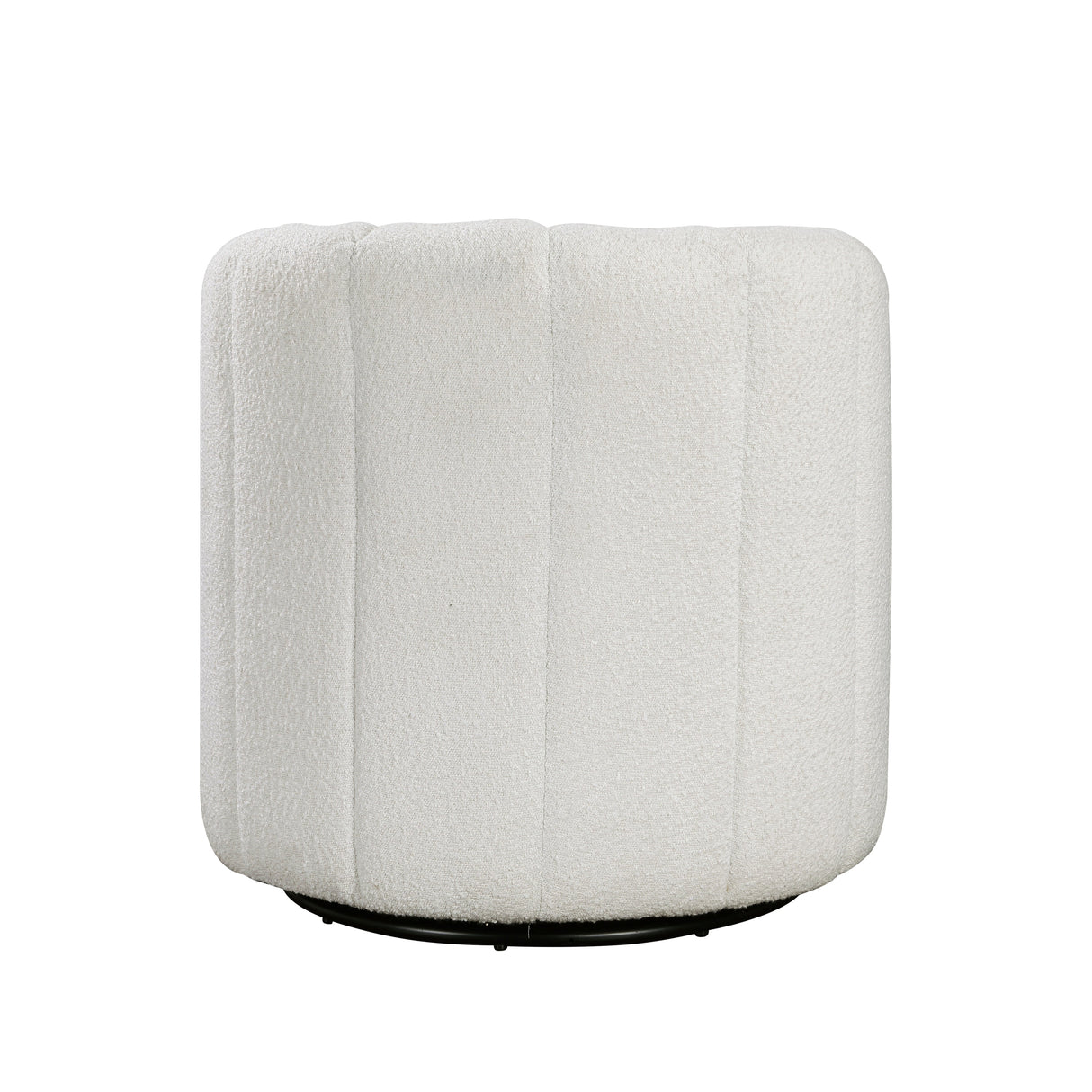 Delaney White Boucle Swivel Chair with Ottoman by Homelegance at Eve Furniture
