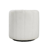 Delaney White Boucle Swivel Chair with Ottoman by Homelegance at Eve Furniture