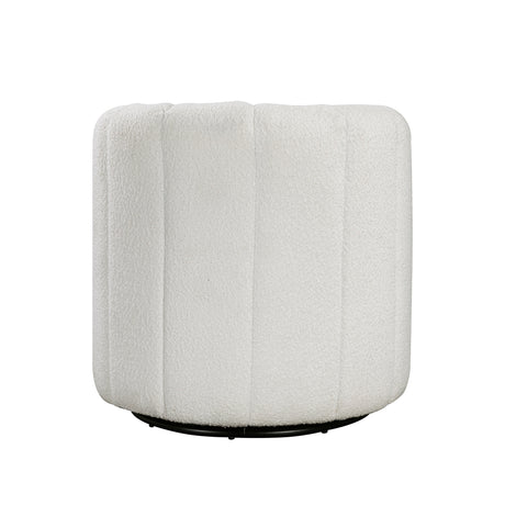 Delaney White Boucle Swivel Chair with Ottoman by Homelegance at Eve Furniture