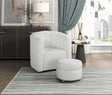 Delaney White Boucle Swivel Chair with Ottoman by Homelegance at Eve Furniture