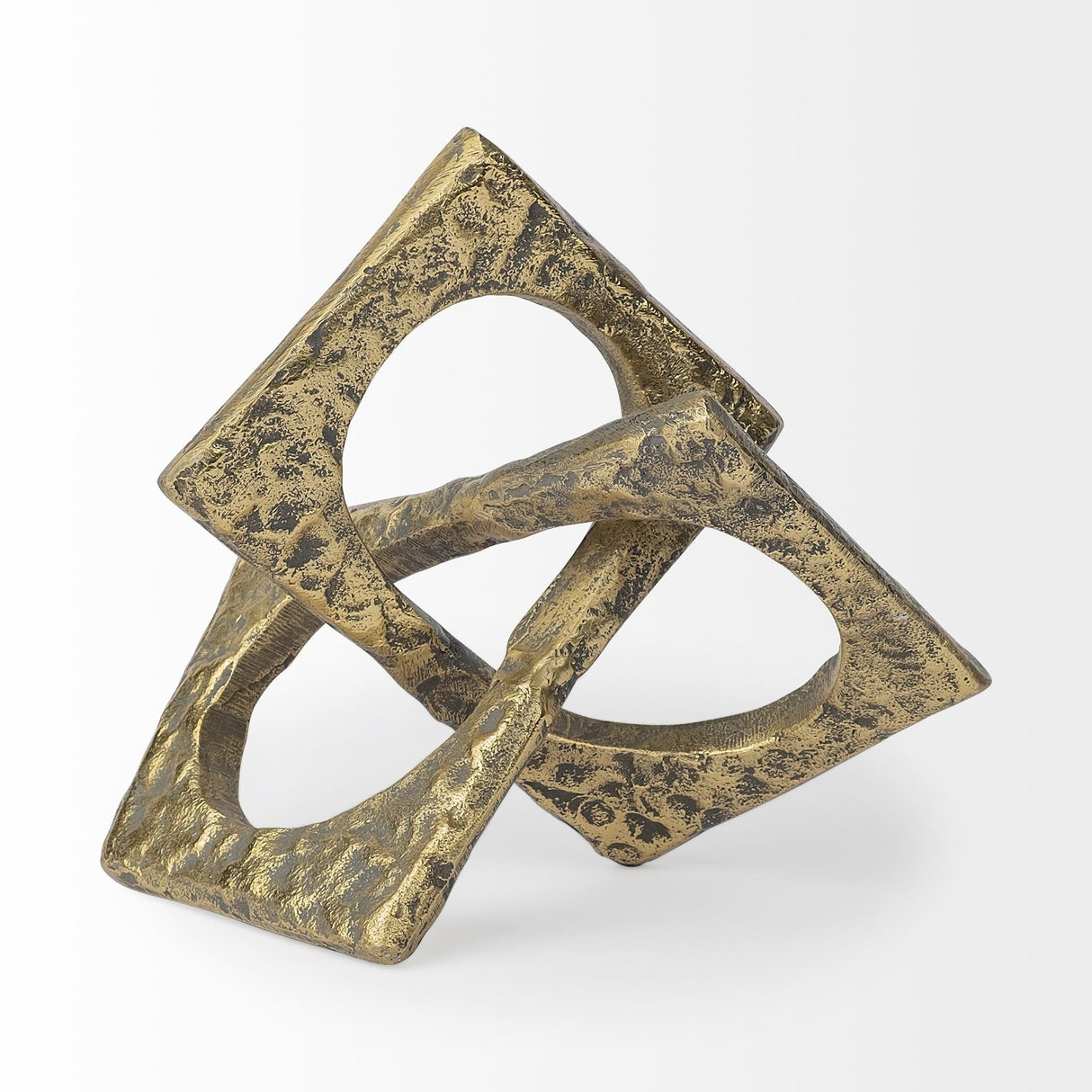 Delaunay I (Large) 10L X9W Gold Hammered Metal Interlinked Patterned by Mercana at Eve Furniture