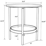 Delfin Black and Brown Round Glass Top End Table with Shelf by Coaster at Eve Furniture