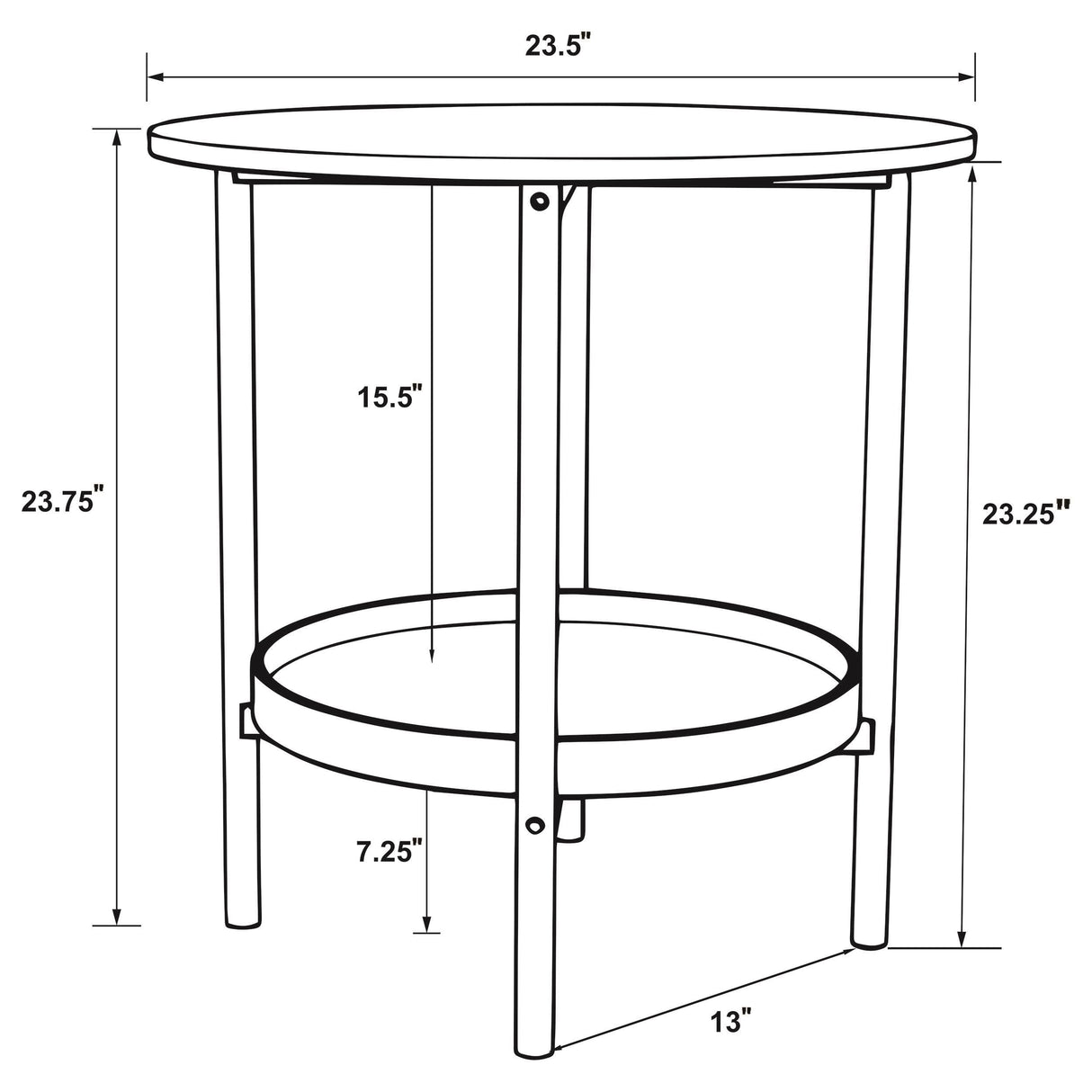 Delfin Brown 2-Piece Round Coffee and End Table Set by Coaster at Eve Furniture
