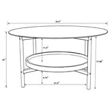 Delfin Brown 2-Piece Round Coffee and End Table Set by Coaster at Eve Furniture