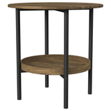 Delfin Brown 2-Piece Round Coffee and End Table Set by Coaster at Eve Furniture