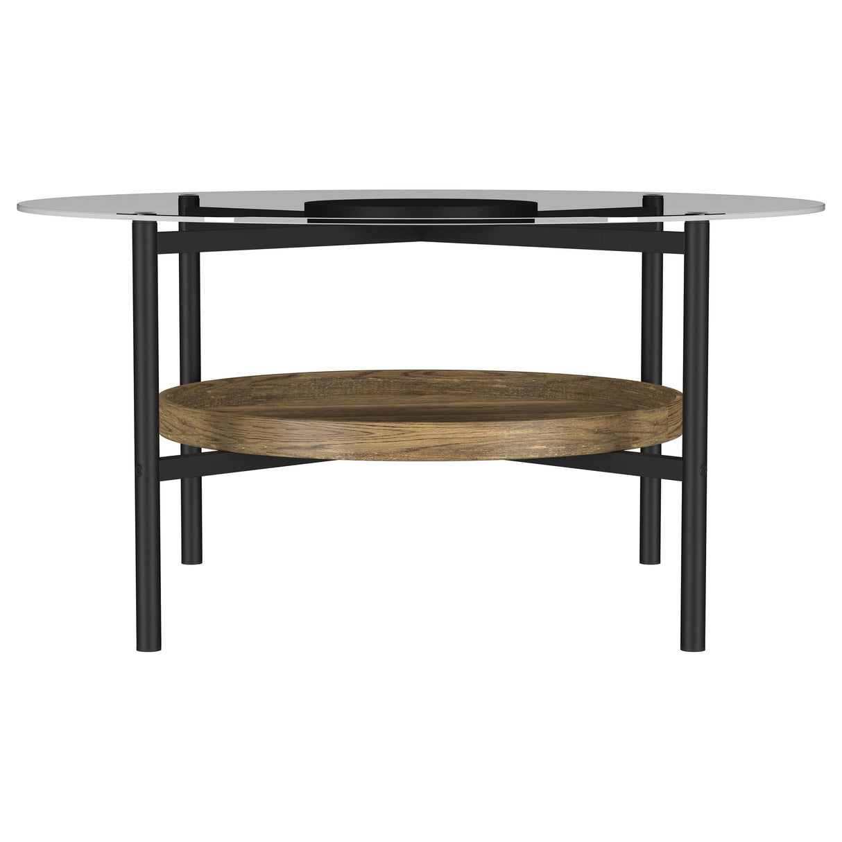 Delfin Brown 2-Piece Round Coffee and End Table Set by Coaster at Eve Furniture