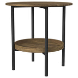 Delfin Brown 3-Piece Round Coffee and End Table Set by Coaster at Eve Furniture