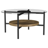 Delfin Brown 3-Piece Round Coffee and End Table Set by Coaster at Eve Furniture