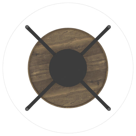 Delfin Brown 3-Piece Round Coffee and End Table Set by Coaster at Eve Furniture