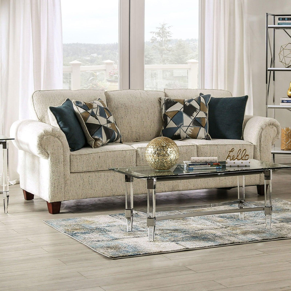 Delgada Beige Sofa by Furniture of America at Eve Furniture