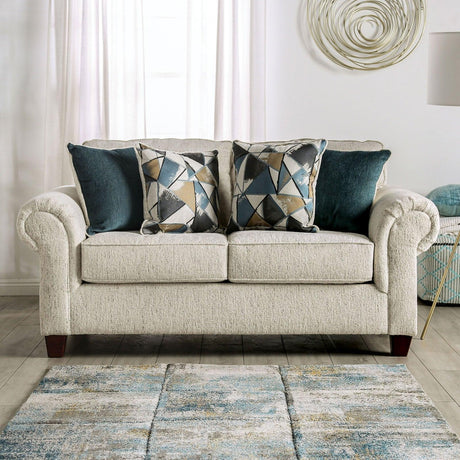 Delgada Beige Loveseat by Furniture of America at Eve Furniture