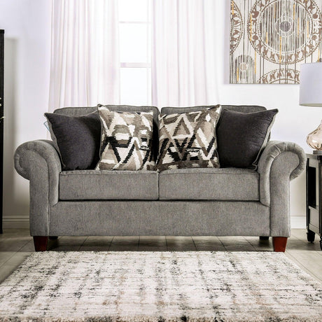 Delgada Graphite Loveseat by Furniture of America at Eve Furniture