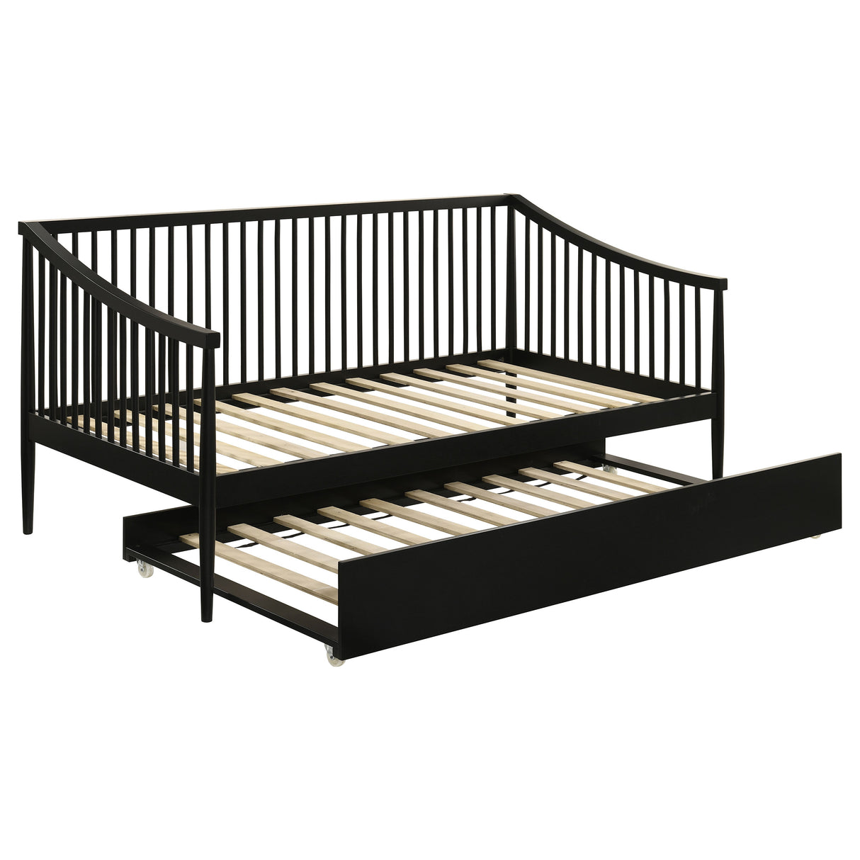 Delgado Black Windsor Twin Wood Daybed with Trundle