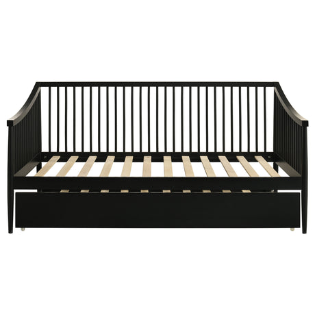 Delgado Black Windsor Twin Wood Daybed with Trundle by Coaster at Eve Furniture