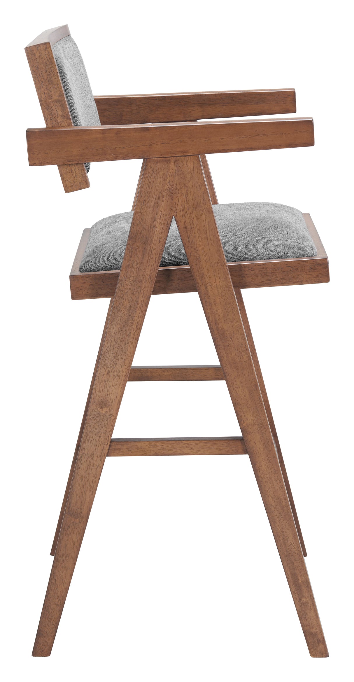 Delhi Gray & Walnut Barstool (Set of 2) by Zuomod at Eve Furniture
