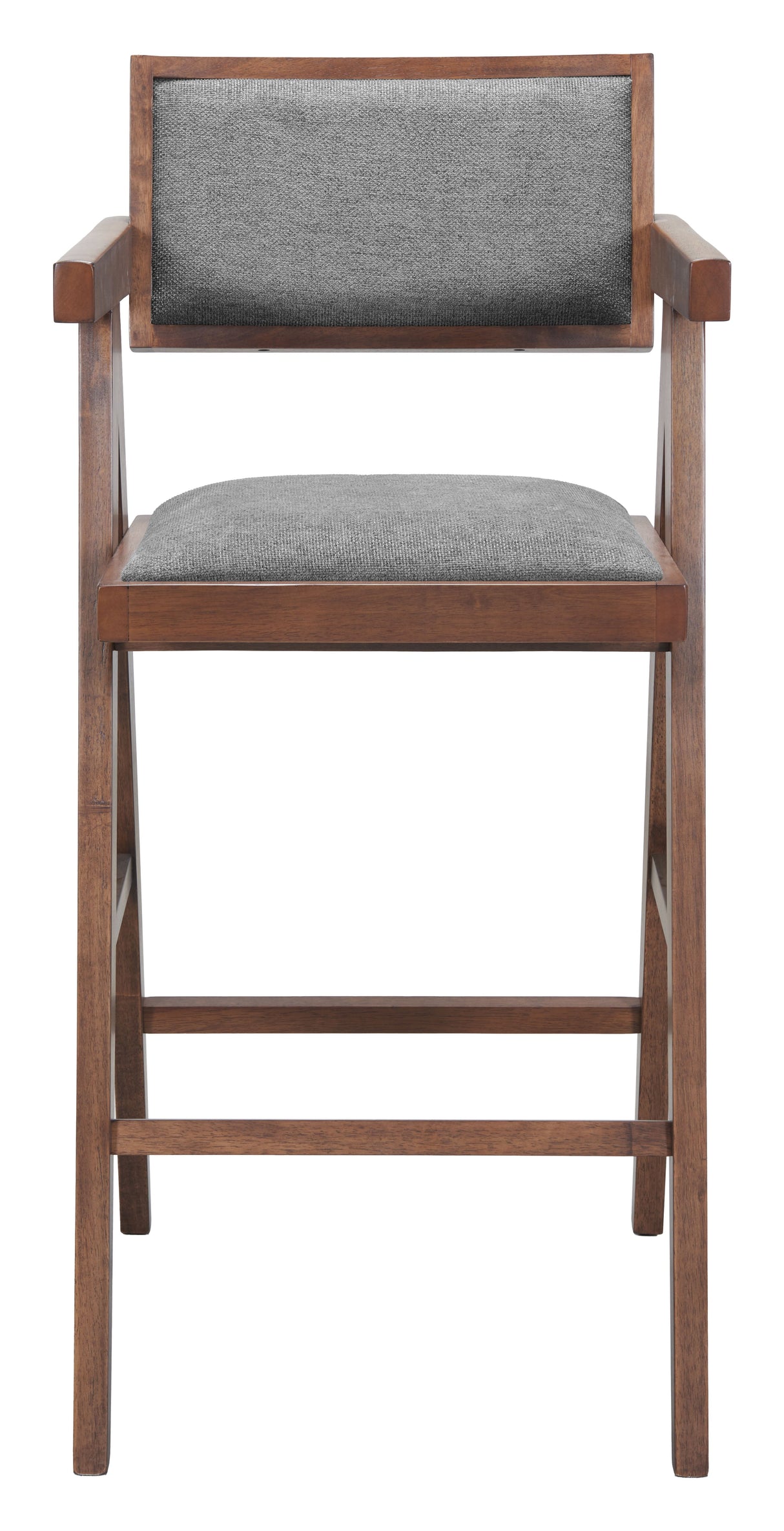 Delhi Gray & Walnut Barstool (Set of 2) by Zuomod at Eve Furniture