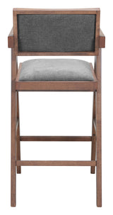 Delhi Gray & Walnut Barstool (Set of 2) by Zuomod at Eve Furniture
