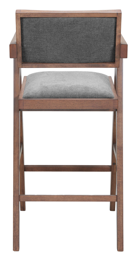 Delhi Gray & Walnut Barstool (Set of 2) by Zuomod at Eve Furniture