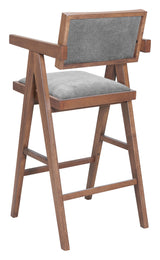 Delhi Gray & Walnut Barstool (Set of 2) by Zuomod at Eve Furniture