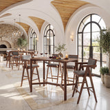 Delhi Gray & Walnut Barstool (Set of 2) by Zuomod at Eve Furniture