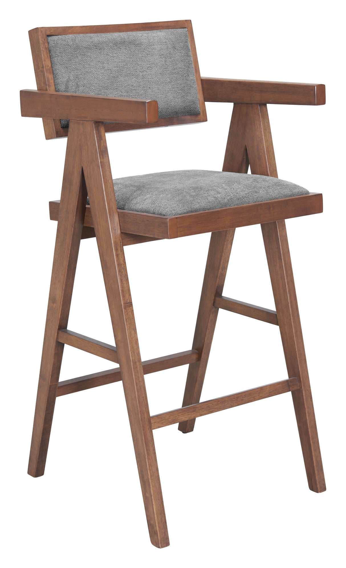 Delhi Gray & Walnut Barstool (Set of 2) by Zuomod at Eve Furniture