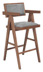 Delhi Gray & Walnut Barstool (Set of 2) by Zuomod at Eve Furniture