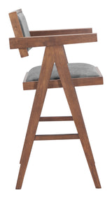 Delhi Gray & Walnut Counter Stool (Set of 2) by Zuomod at Eve Furniture