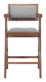 Delhi Gray & Walnut Counter Stool (Set of 2) by Zuomod at Eve Furniture