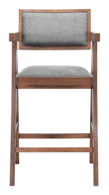 Delhi Gray & Walnut Counter Stool (Set of 2) by Zuomod at Eve Furniture