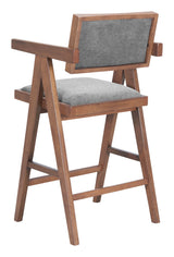 Delhi Gray & Walnut Counter Stool (Set of 2) by Zuomod at Eve Furniture