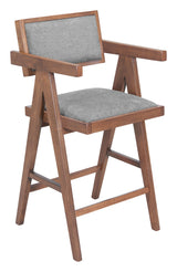 Delhi Gray & Walnut Counter Stool (Set of 2) by Zuomod at Eve Furniture