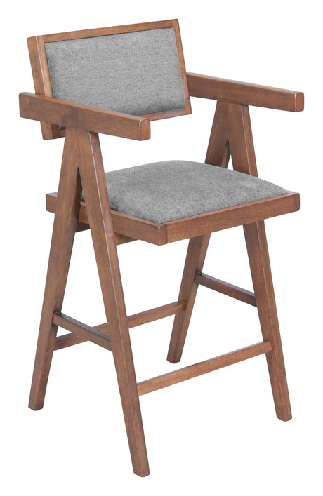 Delhi Gray & Walnut Counter Stool (Set of 2) by Zuomod at Eve Furniture