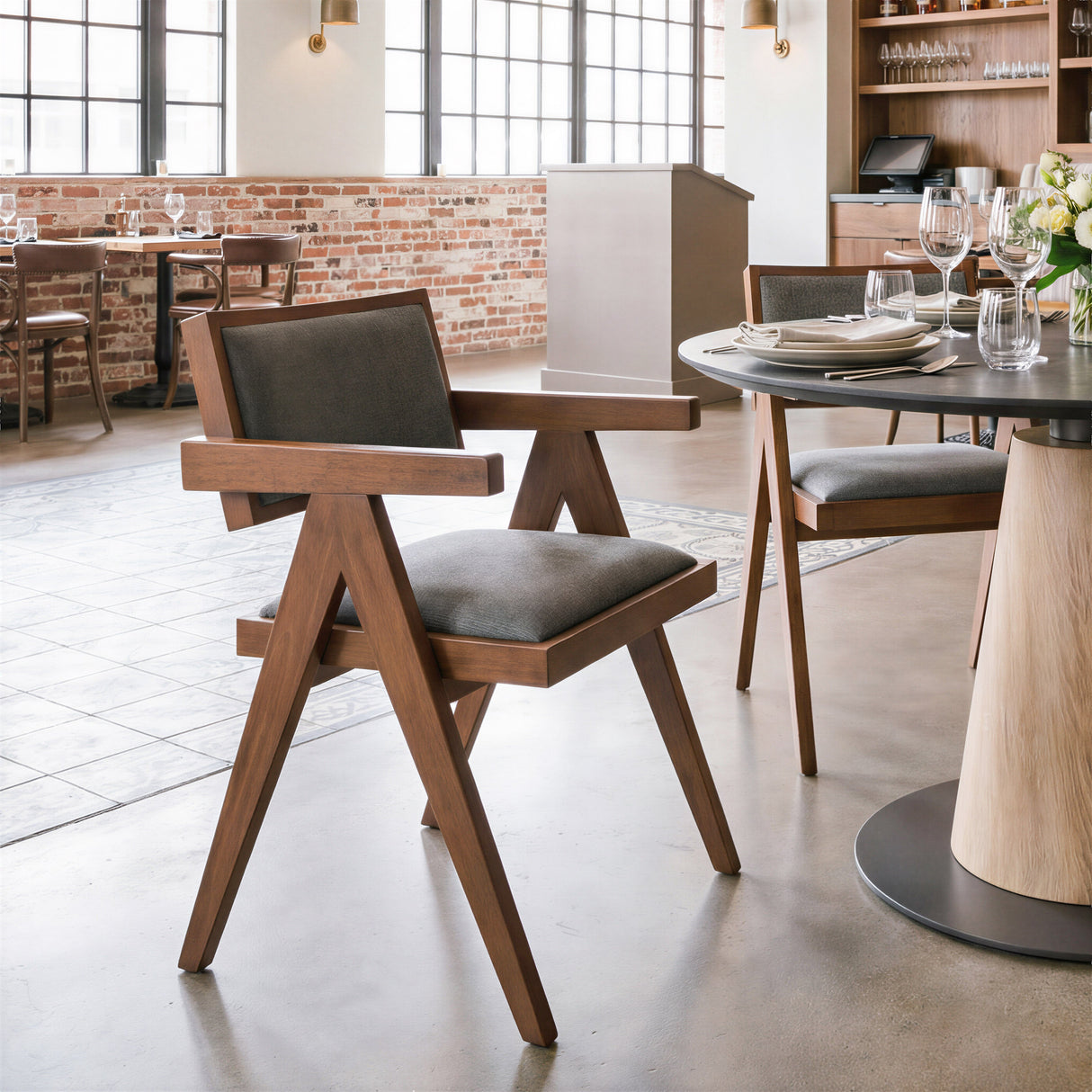 Delhi Gray & Walnut Dining Chair (Set of 2) by Zuomod at Eve Furniture