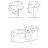 Delia 2-Piece Round Glass Top Nesting Coffee Table Clear and Chrome by Coaster at Eve Furniture