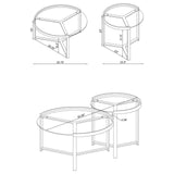 Delia 2-Piece Round Glass Top Nesting Coffee Table Clear and Chrome by Coaster at Eve Furniture