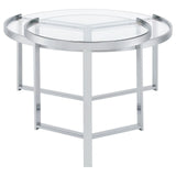 Delia 2-Piece Round Glass Top Nesting Coffee Table Clear and Chrome by Coaster at Eve Furniture