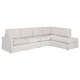 Delmar Latte Velvet Upholstered Sectional Sofa Skirted Base by Coaster at Eve Furniture