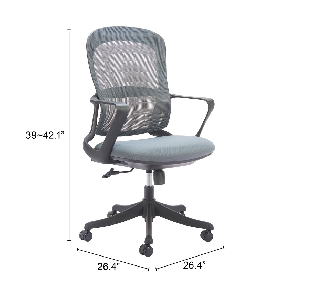 Delo Gray Office Chair by Zuomod at Eve Furniture