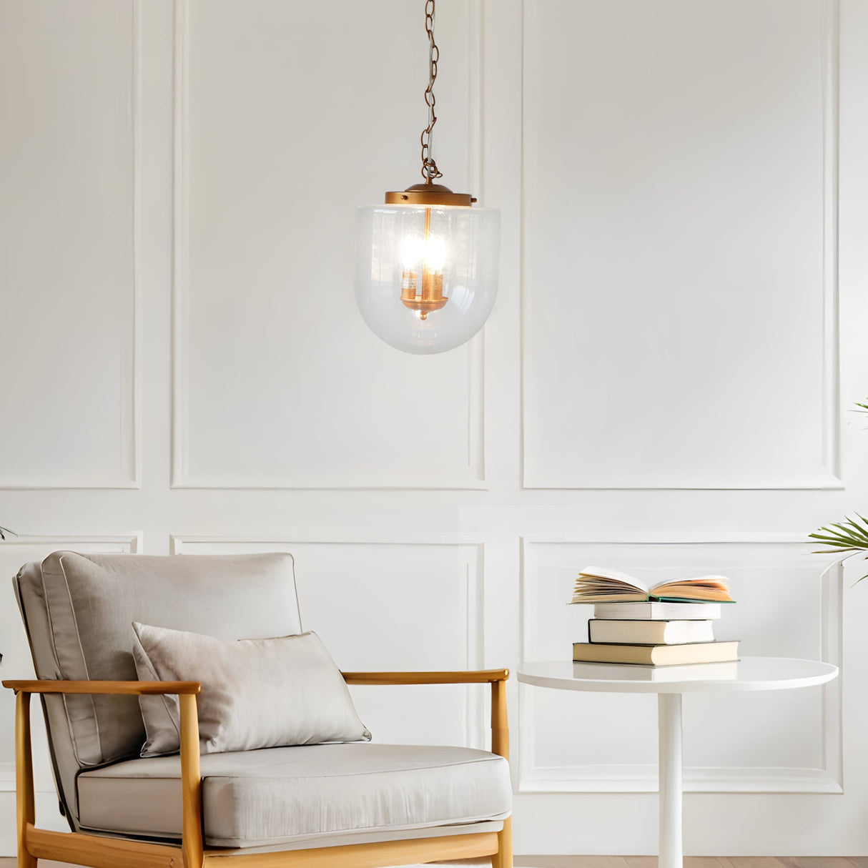 Delphi Pendant Lamp - Coarse Gold and Clear Glass by Ashcroft Furniture at Eve Furniture