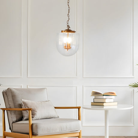 Delphi Pendant Lamp - Coarse Gold and Clear Glass by Ashcroft Furniture at Eve Furniture