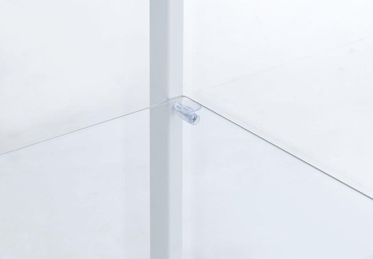 Delphinium White 4-Shelf Clear Glass Curio Display Cabinet by Coaster at Eve Furniture