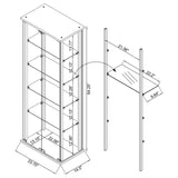 Delphinium White 4-Shelf Clear Glass Curio Display Cabinet by Coaster at Eve Furniture