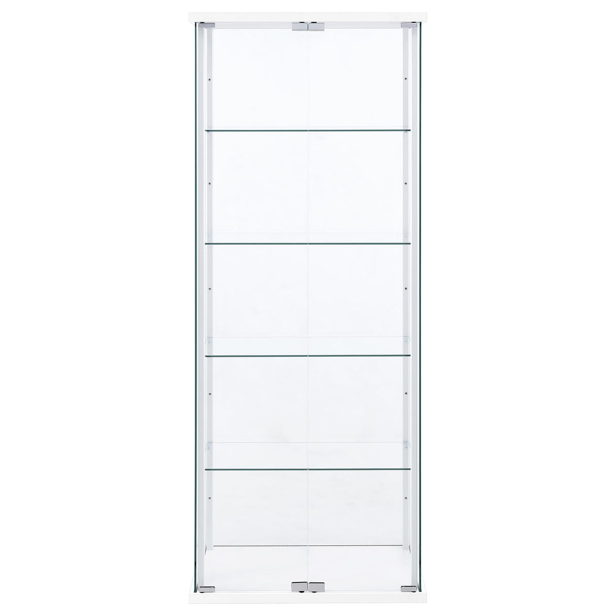 Delphinium White 4-Shelf Clear Glass Curio Display Cabinet by Coaster at Eve Furniture