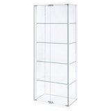 Delphinium White 4-Shelf Clear Glass Curio Display Cabinet by Coaster at Eve Furniture