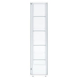 Delphinium White 4-Shelf Clear Glass Curio Display Cabinet by Coaster at Eve Furniture