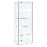 Delphinium White 4-Shelf Clear Glass Curio Display Cabinet by Coaster at Eve Furniture